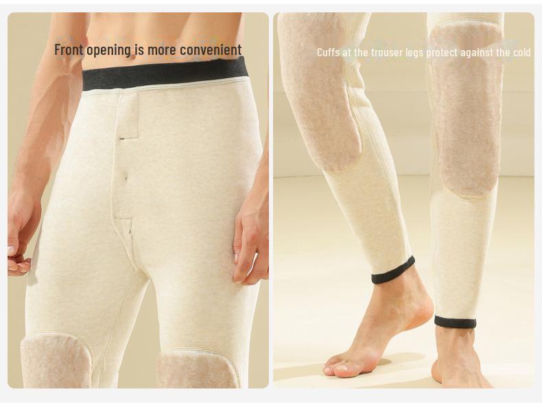 Women's Extra Thick High Waist Wool Winter Pants with Knee Pads