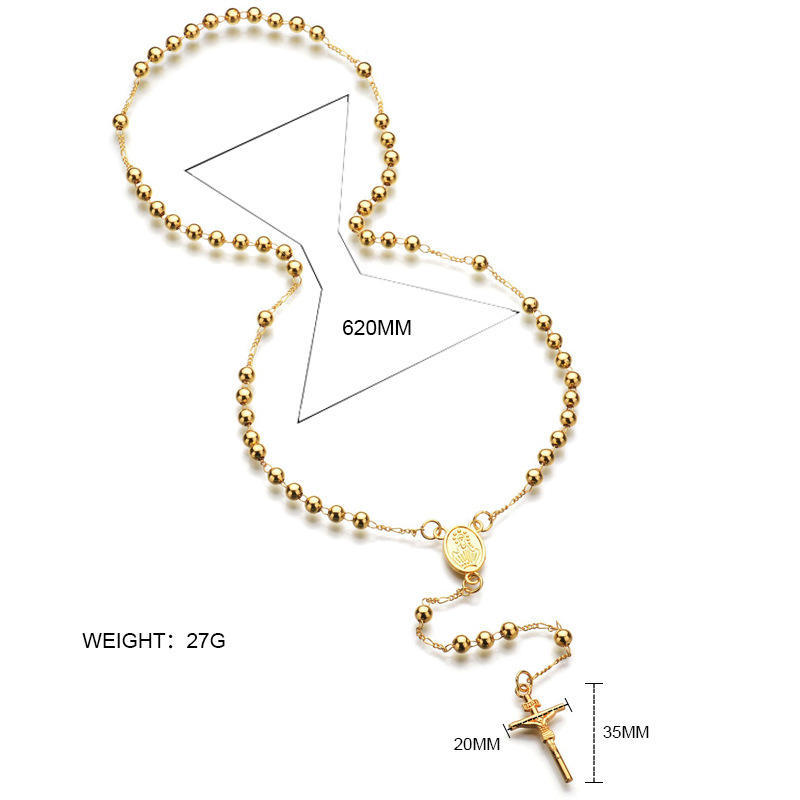 Buy 18K Gold Fashion Cross Rosary 