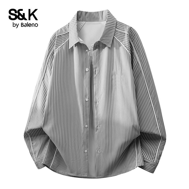 Baleno Men s S&K Striped Long Sleeve Shirt M
