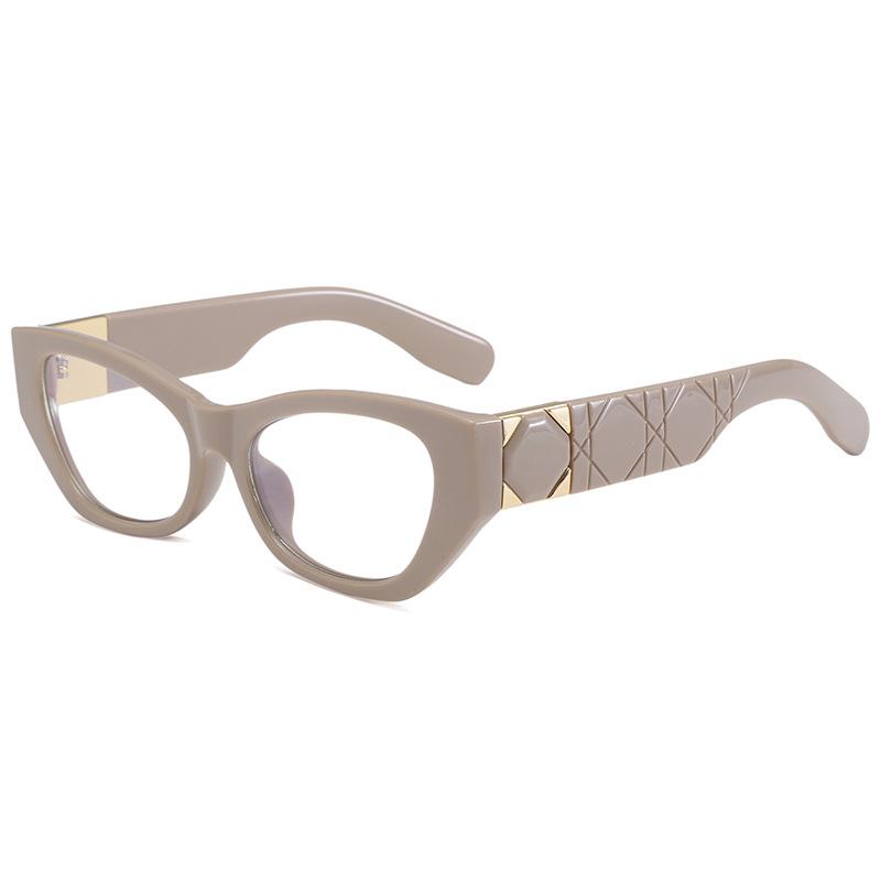 Cat Eye Frame Flat Mirror Street Shot Decorative Glasses Anti-Blue Light Optical Glasses