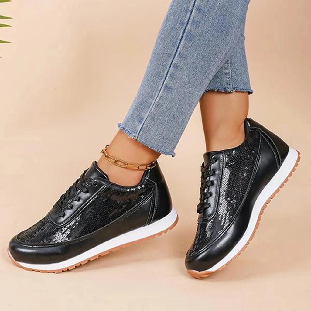 Business Casual Shoes for Women's Sneaker Wedges Sequined Casual Sneakers Fashion Comfortable Sneakers Shoes Woman 2026 Trend