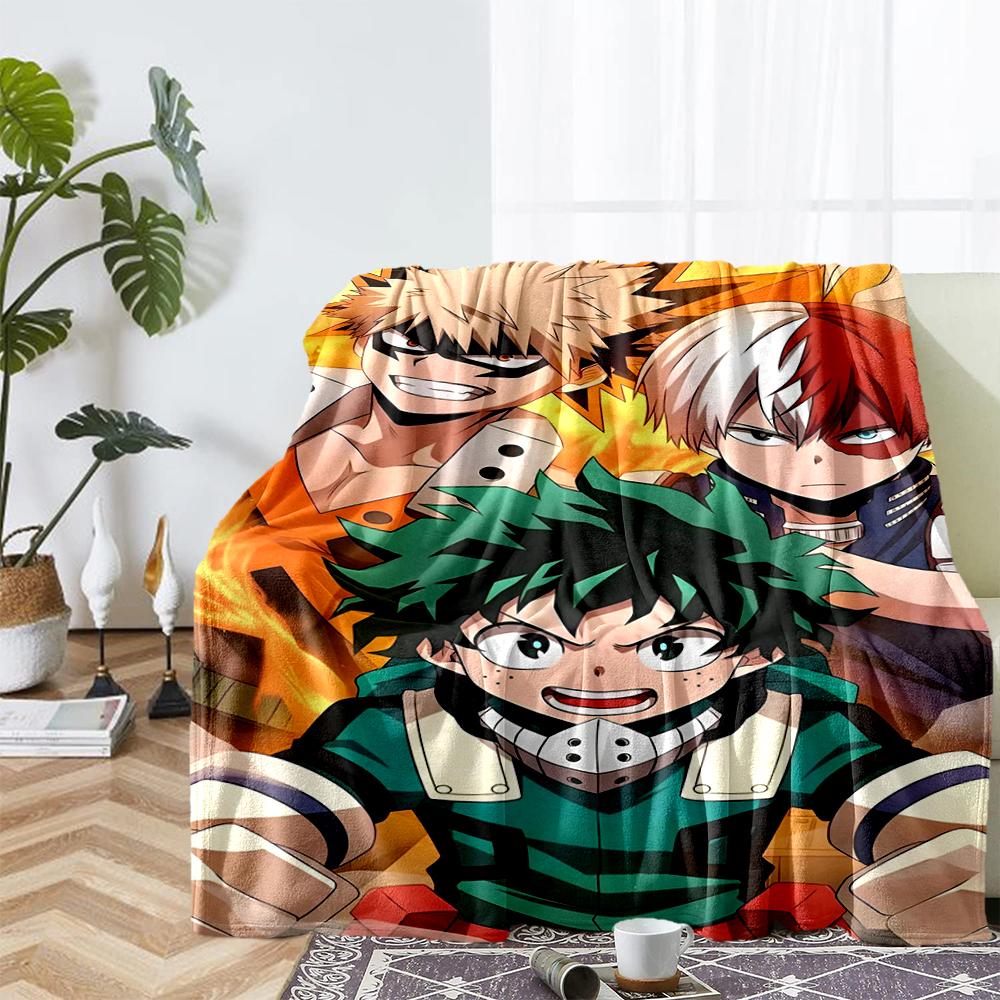 My Hero Academia Theme Printed Blanket - Perfect for Couch, Bed, Travel & Outdoor Use | Machine Washable, Cozy & Durable.