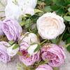 Realistic Silk Roses Flowers Plastic Simulated Rose Artificial Roses Bouquet  Home Garden Decor