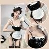 Sweet and Spicy Anime Maid Roleplay Costume Sexy Chef Maid Patent Leather Bodysuit Cosplay Uniform Suit
