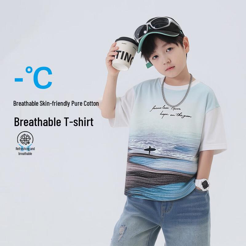 Boys  Summer Cotton Short-Sleeve T-Shirt 140
