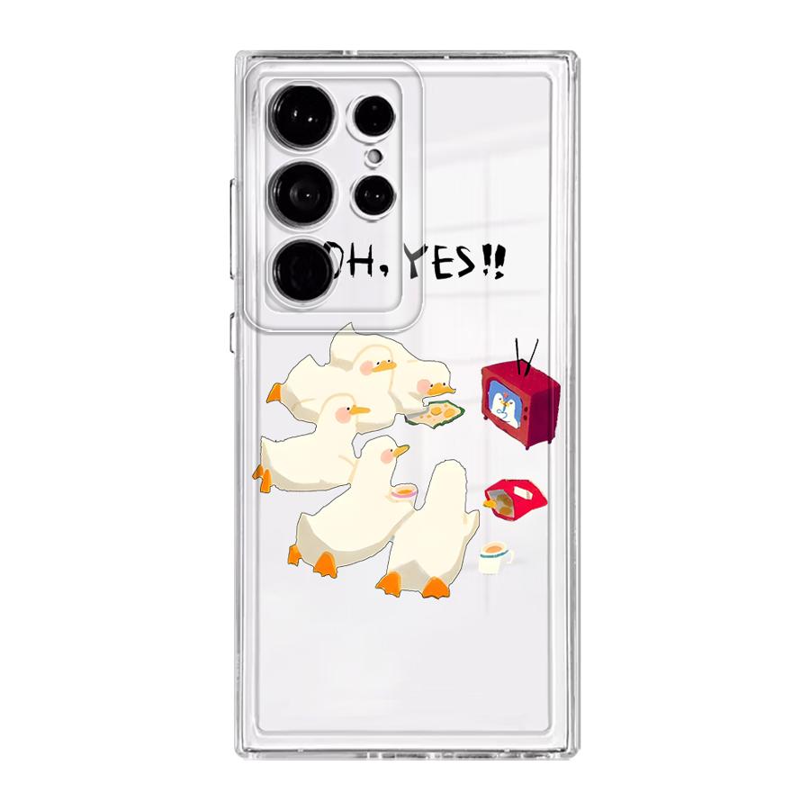 Cartoon Duck Phone Cover Case for Samsung Galaxy S26 Note 20 Ultra 10 S20 Plus S24 S22 FE S25 Edge S21 S23 Ultra