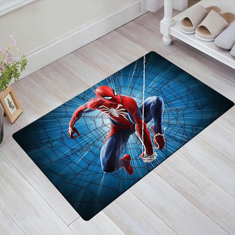 1 шт. Ковер Marvel Человек-Паук, Нескользящий Коврик для Пола, Дизайн с Мультяшным Персонажем, Мягкий Велюр, Декор Комнаты, Моющийся 60cm by 90cm