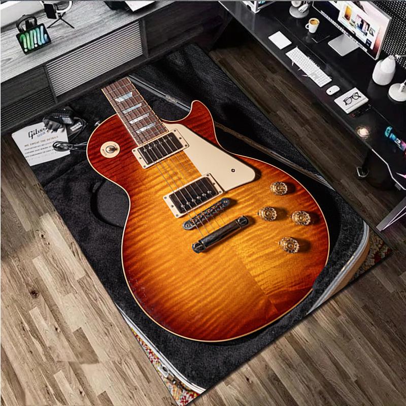 1Pc Guitar Print Rug - home decoration Carpet For Living Room Bedroom Flooring Computer Chair Area Rug