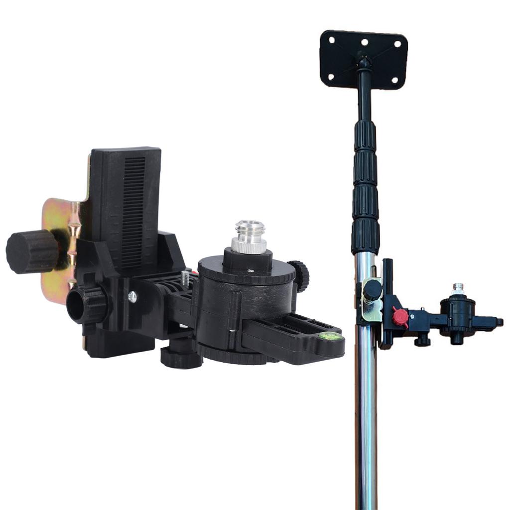 Leveling Stand Extension Pole Head Multifunctional Telescoping Pole Leveling Base Adjustable 360 Degree Rotation for Tunnels