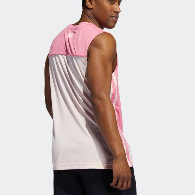 Adidas Casual Breathable Sleeveless Basketball Sports Tank Top Men Tops Magenta H50844