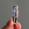 Huitan Graceful Purple Cubic Zirconia Women Rings Elegant Knot Design Charming Wedding Jewelry Delicate Fashion Accessories