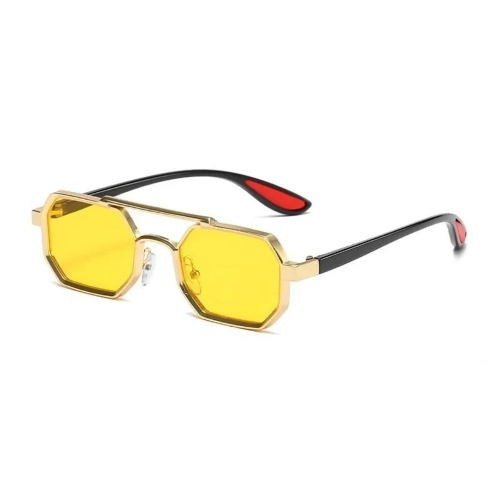 Gradient Unisex Polarized Sunglasses Indian Style Anti-UV Glasses Double-bar Square Sunnies  Party