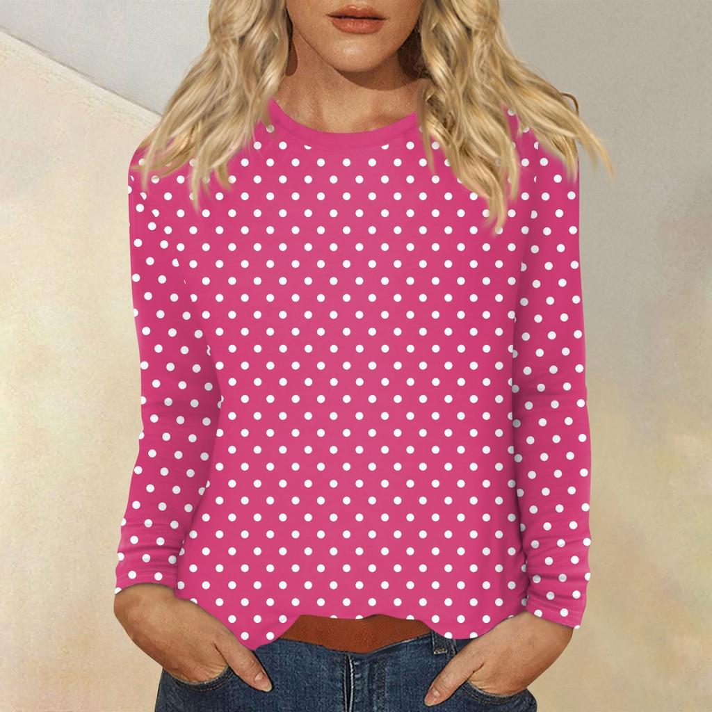 Women's Daily Casual Long-sleeved Printed O-neck Top