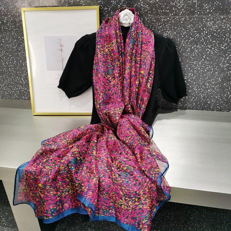 New  Silk Scarf Female Fashion Beach Pashmina Bufanda Folral Women Shawl Wraps Bandana Ladies Scarves Large Foulard Echarpe