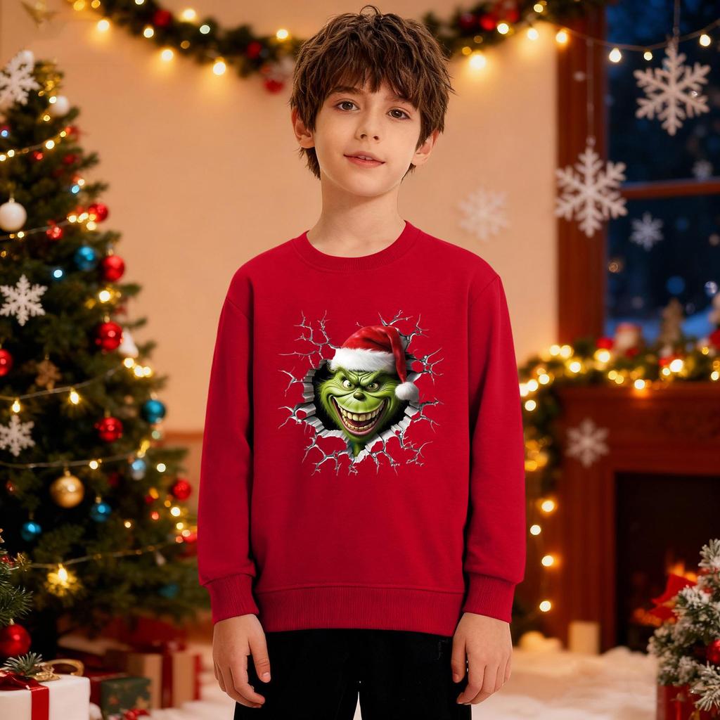 Christmas Sweatshirt Boys Girls Ugly Xmas Christmas Shirt Crewnek Toddler Long Sleeve Pullover Outfit Tops