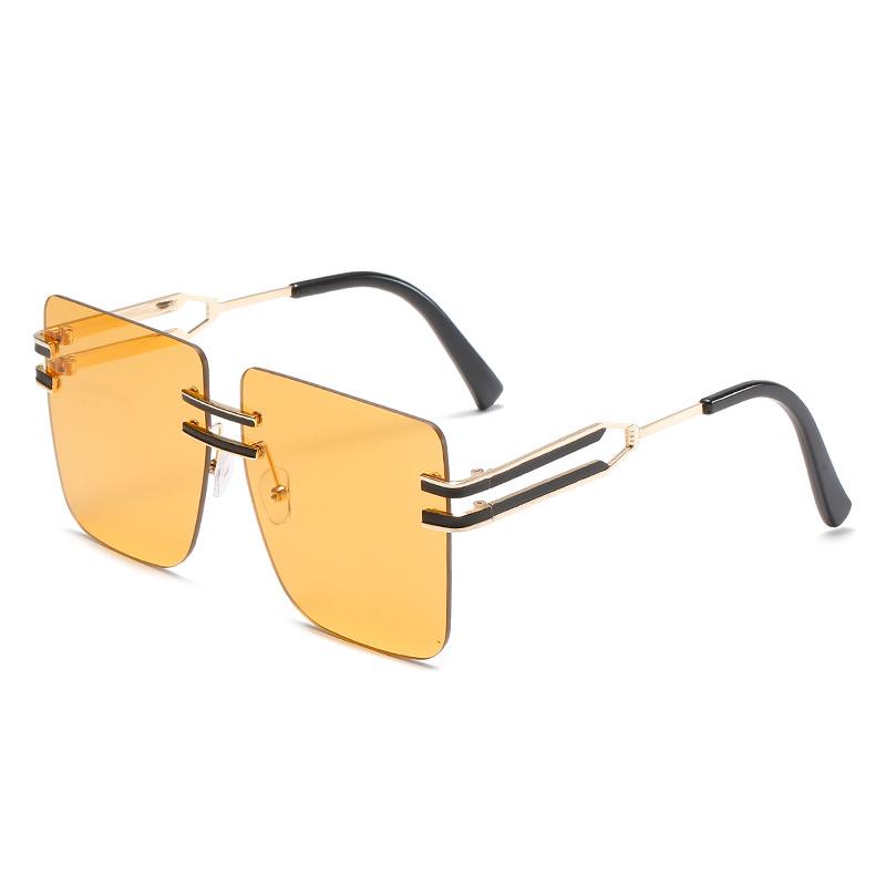 Glasses, Personalized Large-Frame Painted Double-Beam Square Glasses, Personalized Frameless Sunglasses For Women