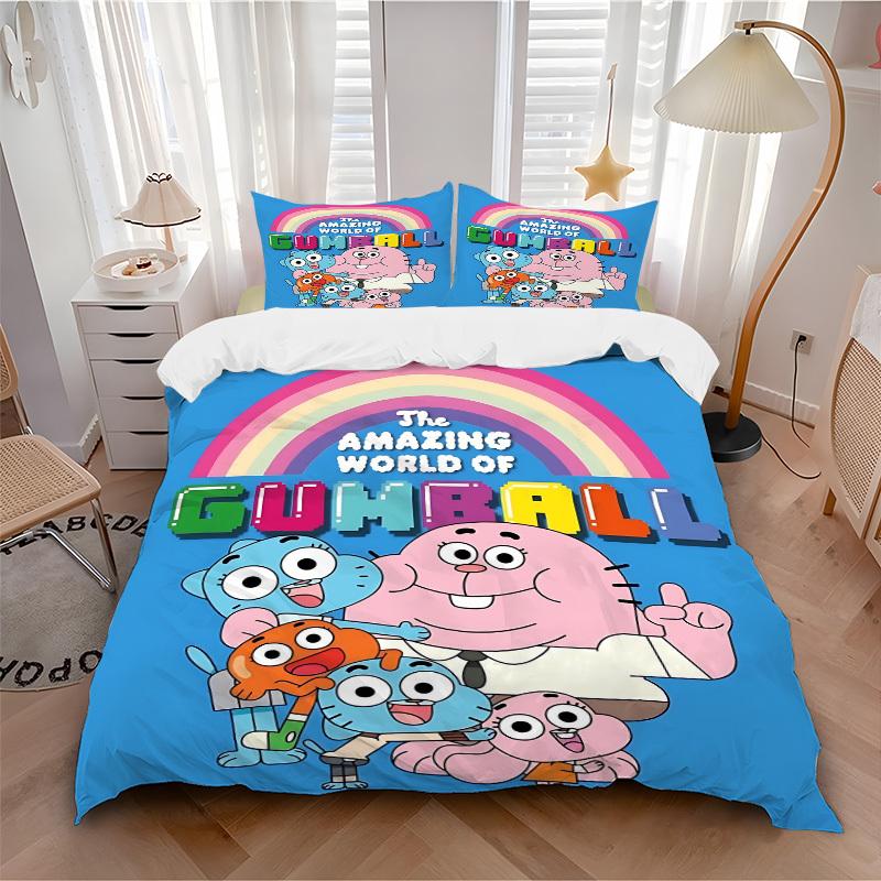 

3-компонентный комплект постельного белья Gumball World для гостевой комнаты, спальни. Декор на Рождество, Хэллоуин. Подарки. Для всех сезонов (Без вкладыша)a1013107 135x200cm