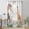 Slon Leopard a Žirafa Okenní závěsy do obývacího pokoje Ložnice Luxusní Moderní Kuchyňské závěsy Látkové závěsy