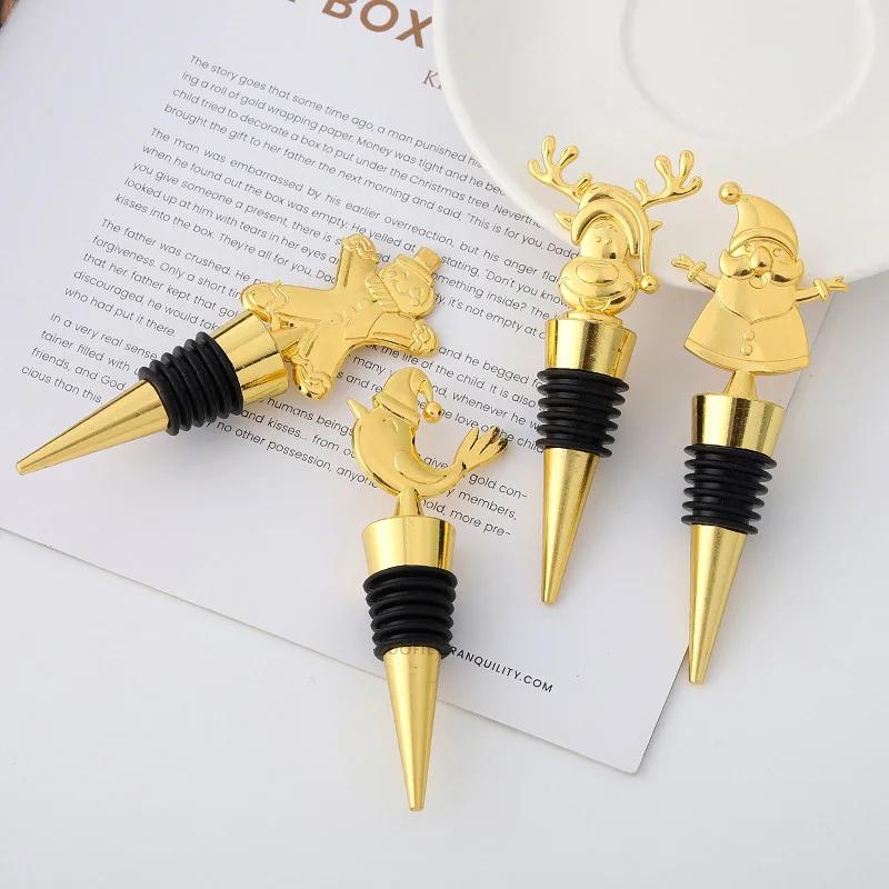 Wine Cork Leak-proof Bottle Stopper Christmas Elk Bottle Plug 3D Design Santa Claus Bottle Cork Easy Clean Wine Stopper