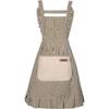 Ladies Girls Apron Kitchen - 2PC Cooking Aprons with Lace Pocket Cords Oil Resistant Stain Resistant Cotton Linen Coral Fleece for Cooking Baking BBQ