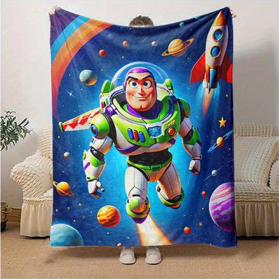 1 peça, Manta Toy Story Buzz Lightyear Aventura Espacial Decoração de Casa, Capa de Sofá, Exterior, Ideia de Presente, Quarto, Sala de Estar, Viagem