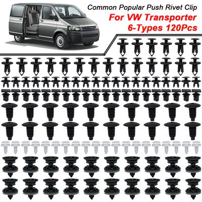 Bumper Push Pin Klinknagels Auto Portierbekleding Clips Dak Boot Splash Guards Bevestiging Bevestigingsset 120X Voor VW Transporter T4 T5 T6