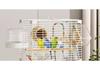 Deluxe Horizontal Wire Parrot Cage for Budgerigars - Anti-Splash Design