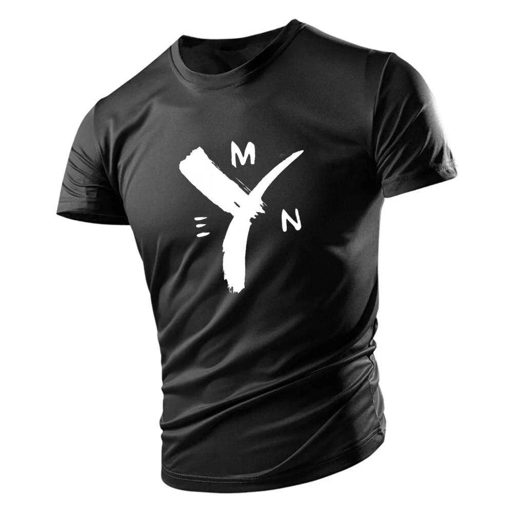 2023 Summer Casual Sports Style 2d Letter-Printed Men'S Round Neck T-Shirt Short Sleeves Comfortable Breathable Quick Drying