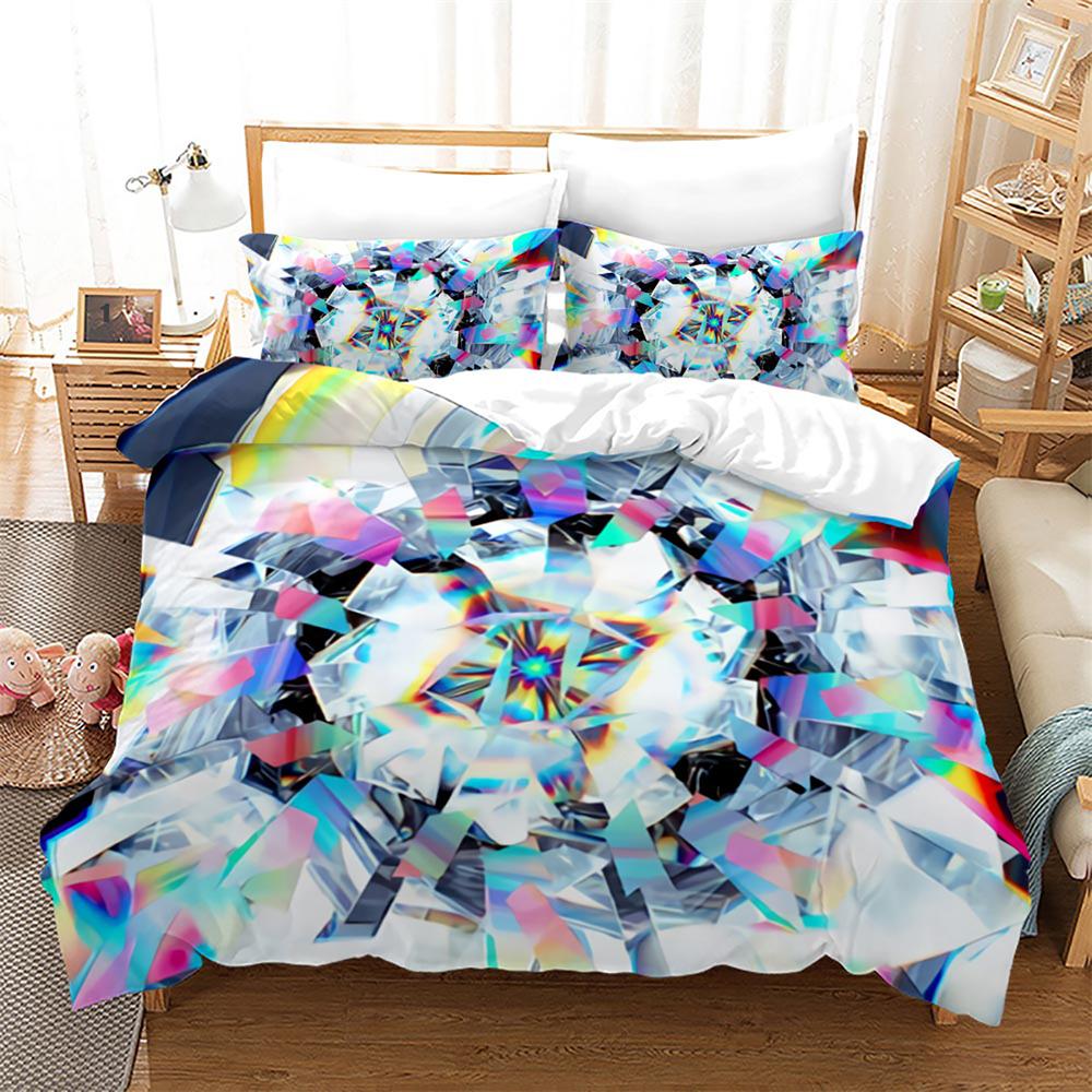 Diamond Duvet Cover Set Abstract Art Valentine's Day Gift for Girls Women Couple King Size Bedding Set Polyester Comforter Cover
