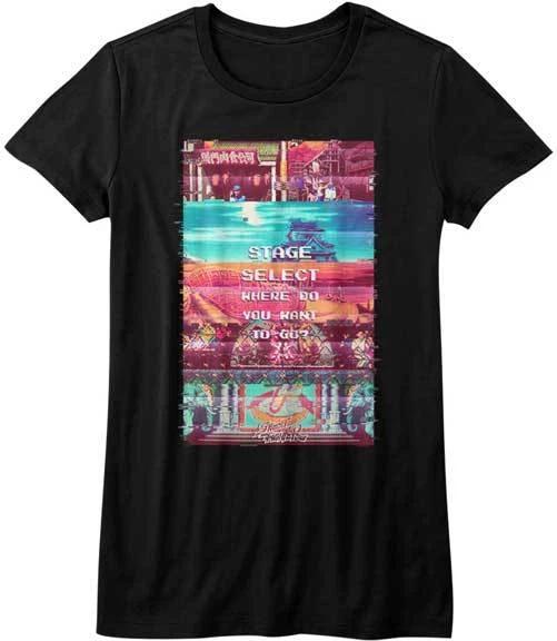 Street Fighter Video Game Select Stage Women s Fitted T Shirt 4XL