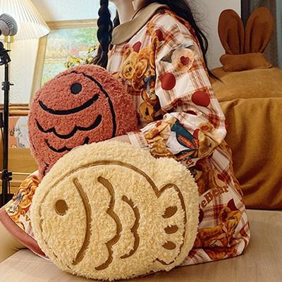 Cute Ins Thick Fish and Roast Plush Toy Doll Pillow for Girls Birthday Gift Doll Rag Doll