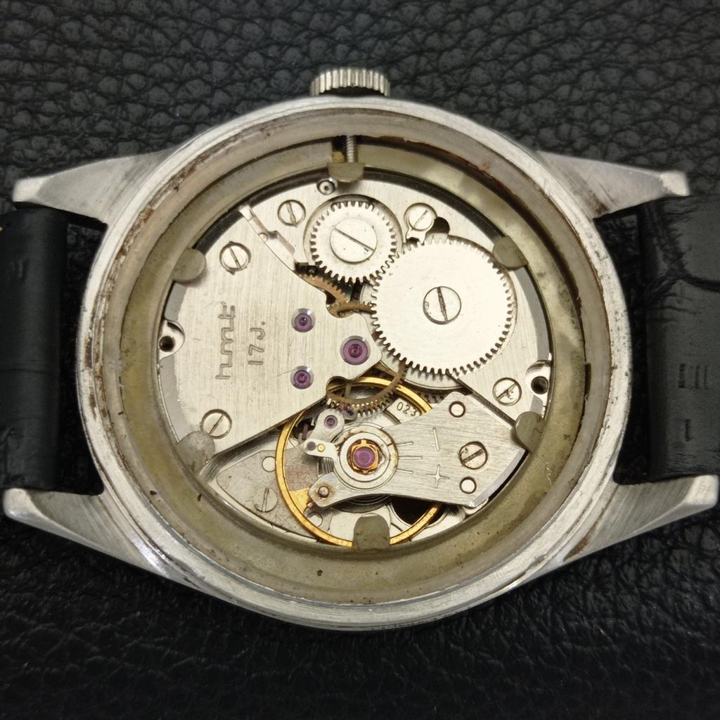 INDIAN VINTAGE HMT HAND-WINDING MENS BROWN COLOR DIAL WATCH A702820-1 R211-a702820