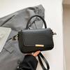 2025 new trendy casual popular texture splicing fashionable simple solid color foreign style shoulder crossbody small square women's bag