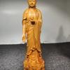 Natural Solid Wood Sculpture Guanyin, Buddha Tathagata Statue ,Chinese Buddhist Figures Home Room Office Feng Shui Statues