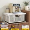 Desktop Coffee Station Organizer, Multifunctional Countertop Storage Shelf with Drawer, Cup Holder & Spice Rack, Kitchen