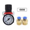 EU AR2000 Filettatura 1/4" BSP Regolatore di Pressione per Compressore d'Aria Pneumatico Valvola di Riduzione Raccordi Connettori 4MM 6MM 8MM 10MM 12MM