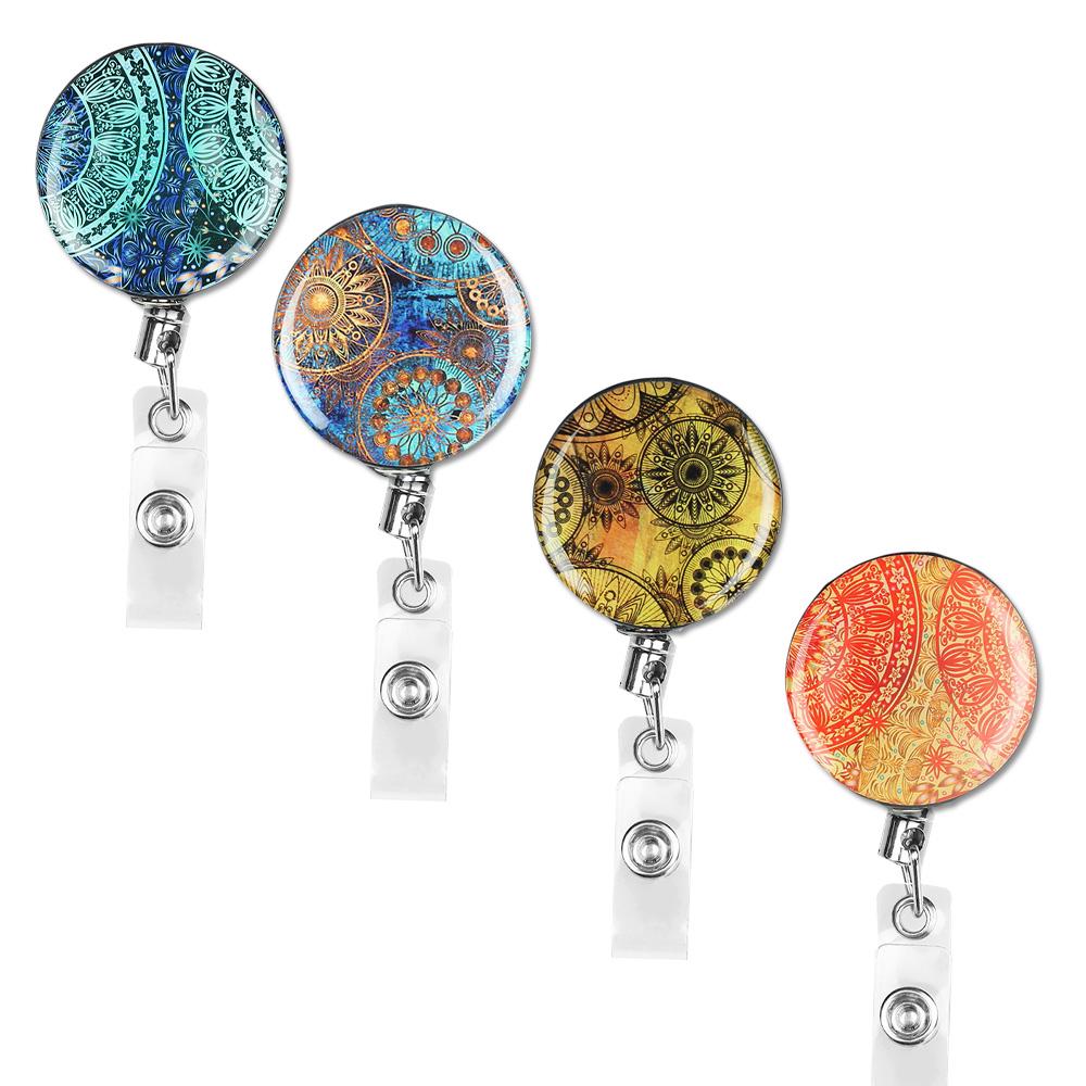 Set Creativo di Portachiavi Retrattili per Ufficio - Cavo d'Acciaio Anti-Perdita in 4 Pezzi