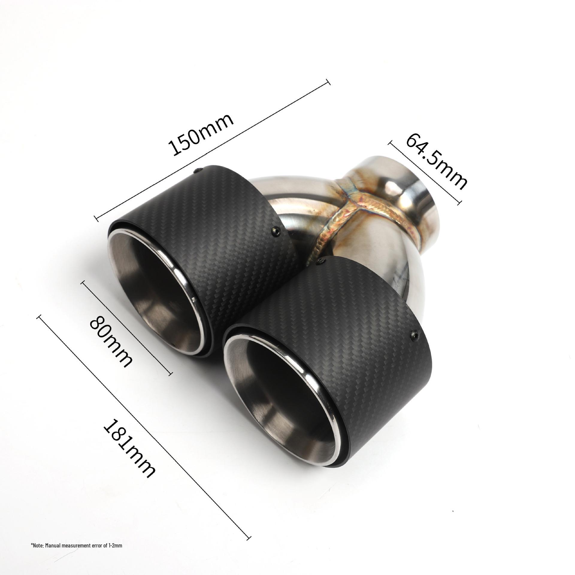 Universal Carbon Fiber Dual Tailpipe Exhaust - Stainless Steel Carbon Fiber Tailpipe 9552-W14