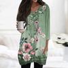 Dámský ležérní top s výstřihem do V a 3/4 rukávy s vintage květinovým potiskem