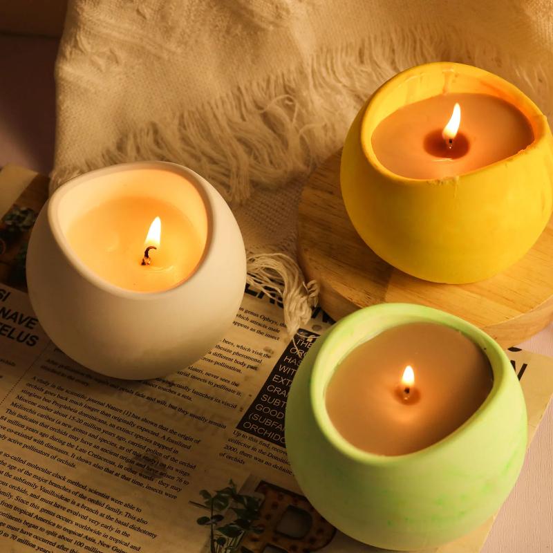 DIY Arc Candle Jar Silicone Mold for Succulents Vase Craft Making Plaster Concrete Resin Storage Box Home Decor Tool