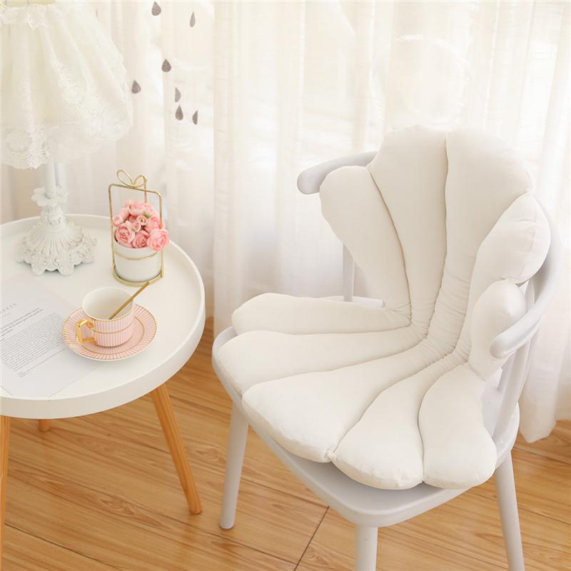 

Luxury Velvet Shell stuffed Chair Seat Cushion Art style Shell Back Cushion Blue Rose Princess Sea shell Home Pillow Decor 75X50X6cm