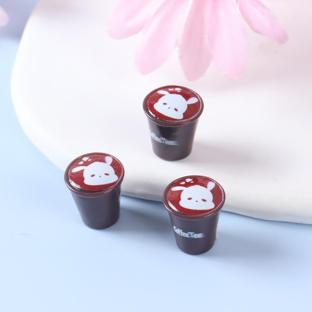 12pcs Miniature Simulation Tableware Mini Latte Coffee Cups Pendants for Earring Necklace Keychain Dollhouse DIY Jewelry