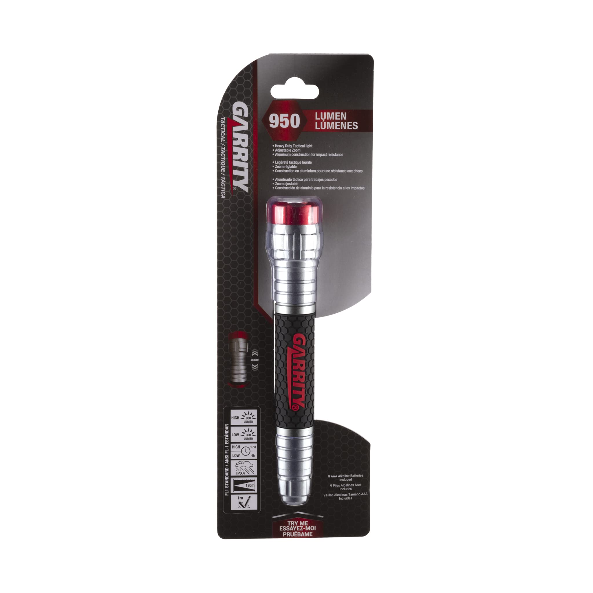 

Garrity GA8015 Garrity 950lm Tactical Flashlight Silver