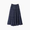 Purple Floral Mori-kei High-Waist A-line Pleated Skirt for Women - Autumn/Winter