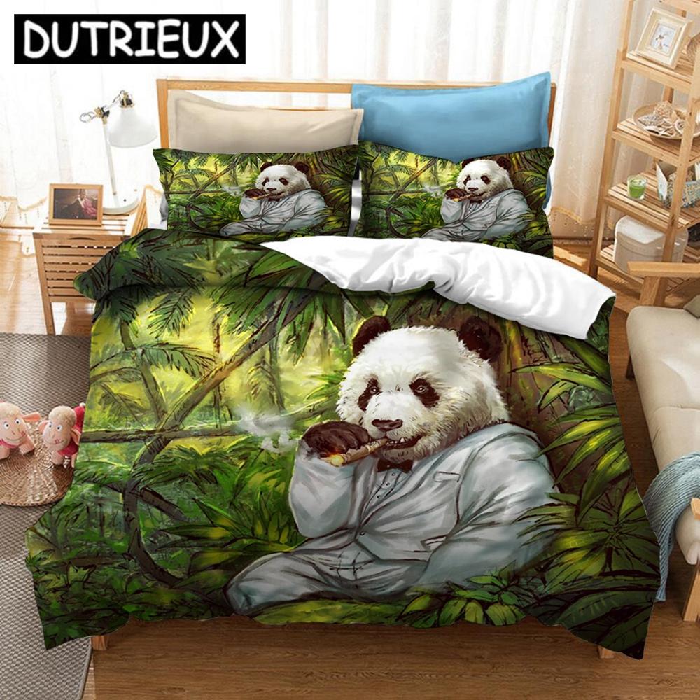 Comforter Animal Series 3D Printed Peacock Lion Dog Bedding Set S S Comforter Bedding Set Bedclothes