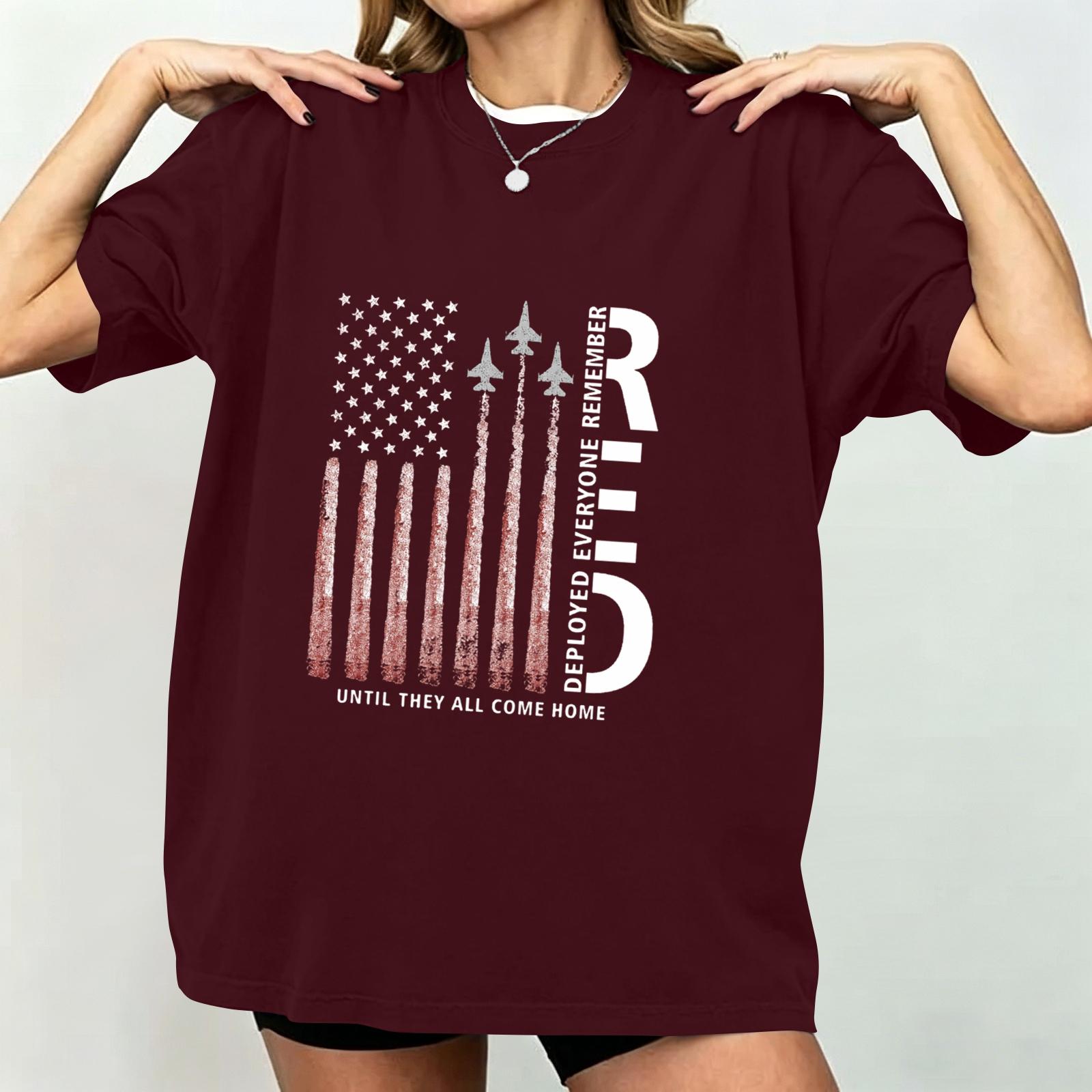 

Women s Casual Short Sleeve T-Shirt Crew Neck Loose Fit Letter Print Fashion Top Comfortable Everyday Wear XL винний