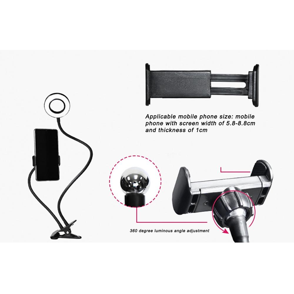 Adjustable Angle Ring Light 6W Makeup Mirror Light Portable Selfie Ring Light  Live Stream