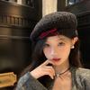 Bow Women Plush Beret Adjustable Newsboy Cap Retro Summer Tourism Beret  Autumn and Winter