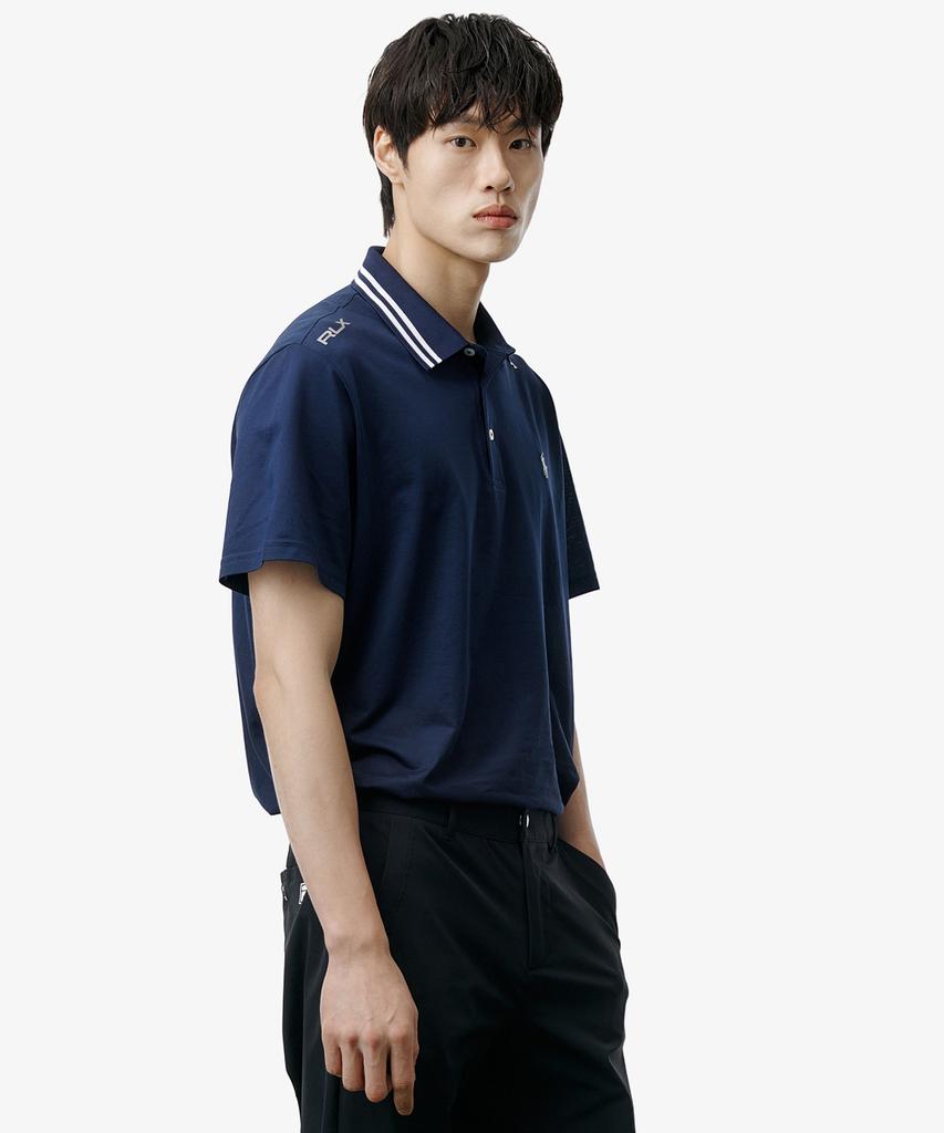 Pollolalpeulolengolpeu Custom Slim Fit Performance Polo Shirt - Navy