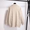 Women's Mid-Length Wool Knit Cardigan Coat with Horn Buttons - Versatile, Stylish & New for Spring 2026